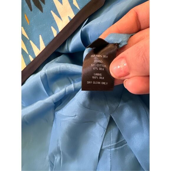 Bibhu Mohapatra 2000s Geometric Print Silk Designer Dress Size 6 - Picture 11 of 16